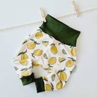 Baby-Pumphose 62 • 80 Jersey Bio-Zitronen Bündchen Blattgrün Bild 1