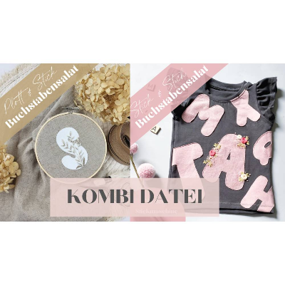 Kombi Datei Buchstabensalat - Plott & Stick UND Stick & Stich