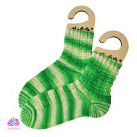 Handgestrickte Socken "Siana", Größe 40/41, Merinosocken, handgefärbt, Farbe: Limetten-Sahne-Bonbon Bild 2