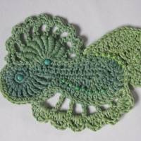 Applikation, Freeform crochet mit Kunststoff-Perlen, aus Baumwolle Bild 3