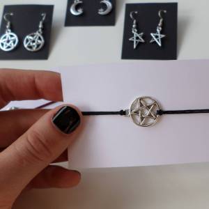 Pentagramm Armband - antik silber - verschiedene Farben ! Bild 5