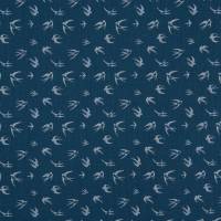 Musselin Sonnenhut zum mitwachsen mit verlängertem Nackenschutz & Sonnendach "Schwalben" jeansblau Stoffauswahl Bild 7