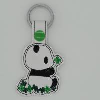 Schlüsselanhänger Panda Bär, mit Glücksklee Bild 1