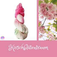 High Twist "Kirschblütentraum", Handgefärbte Sockenwolle/Tuchwolle, 4fädig, 100 g Strang Bild 1