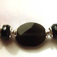 Armband aus Prehnit und Obsidian Bild 3