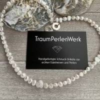 Wunderschöne handgefertigte Perlenkette mit Silberschnecke,Süßwasser Perlenkette,Perlencollier,Brautschmuck,Perlen Bild 4