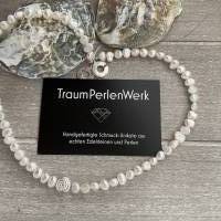 Wunderschöne handgefertigte Perlenkette mit Silberschnecke,Süßwasser Perlenkette,Perlencollier,Brautschmuck,Perlen Bild 5