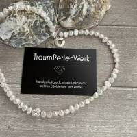 Wunderschöne handgefertigte Perlenkette mit Silberschnecke,Süßwasser Perlenkette,Perlencollier,Brautschmuck,Perlen Bild 6
