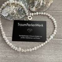 Wunderschöne handgefertigte Perlenkette mit Silberschnecke,Süßwasser Perlenkette,Perlencollier,Brautschmuck,Perlen Bild 7