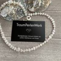 Wunderschöne handgefertigte Perlenkette mit Silberschnecke,Süßwasser Perlenkette,Perlencollier,Brautschmuck,Perlen Bild 8