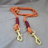 3-fach verstellbare Hundeleine aus 10mm PPM-Tau, in Rot/Orange/Gelb, Tauleine Bild 3