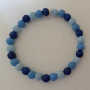 Holzperlen Armband - blau - mit Bio Gummiband Bild 2