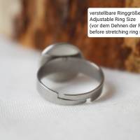 Ring, Malachit Ring, Silber, Ring Grün Schwarz Stein, Statement Ring, Edelstahl, verstellbarer Ring Edelstein, Stein Bild 7