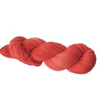 Korallenrot Semisolid, Handgefärbte Sockenwolle/Tuchwolle, 4fädig, 100 g Strang Bild 2