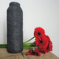 Rustikale Upcycling Vase im Industrial Design | anthrazit/schwarz | moderne & nachhaltige Deko für Regal und Wohnzimmer Bild 1