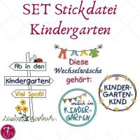 Stickdatei Kindergarten Kindergartenkind SET Bild 1