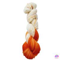High Twist "Spritzige Orangenlimo", Handgefärbte Sockenwolle/Tuchwolle, 4fädig, 100 g Strang Bild 2