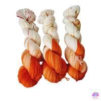 High Twist "Spritzige Orangenlimo", Handgefärbte Sockenwolle/Tuchwolle, 4fädig, 100 g Strang Bild 3