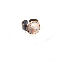 Ring mit Blattkupfer, Beton Cabochon, verstellbar Bild 4