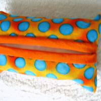 Tatüta/Taschentuchtäschchen in orange mit türkisen Punkten genäht von Hobbyhaus Bild 10