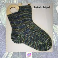 Handgefärbte Sockenwolle Trekking 4fach, Männerbunt-Unikat 1 Bild 4