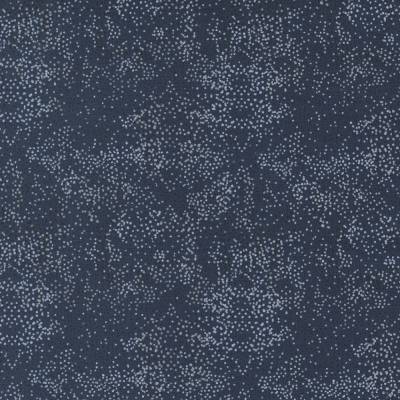 Patchworkstoff Moda Fabrics Merrymaking Fading Light Winter Night Metallic Schneegestöber Blau Silber