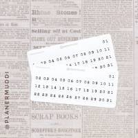 1 Bogen Planersticker Datum (001) für dein Bullet Journal, Filofax oder individuellen Kalender Bild 1