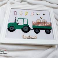 Doodle Stickdatei Traktor mit Anhänger Bild 9