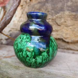 Vase Studiokeramik grün blau 70er Jahre Bild 1