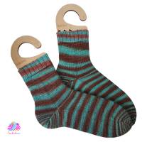 Socken, Größe 40/41, handgestrickt, handgefärbt, Farbe: Schokominze Bild 1