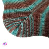 Socken, Größe 40/41, handgestrickt, handgefärbt, Farbe: Schokominze Bild 3