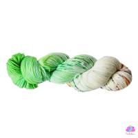 High Twist "Frühlingsblumenwiese", handgefärbte Sockenwolle/Tuchwolle, 4fädig, 100 g Strang Bild 2