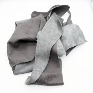 7,50 Euro/1 kg Lederreste 500g Grau, echtes Leder verschiedene Größen Bild 1