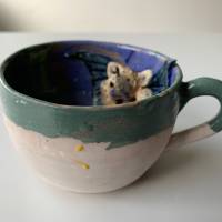 Tasse mit Drachen Handgetöpfert Tontasse Keramikasse Drachenliebhaber Drachen Mystik niedlich Kuscheltasse, Kindertasse Bild 7
