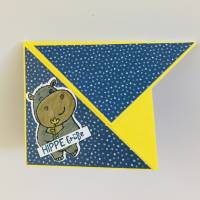 Dreieckige  POP-UP Grußkarte mit Hippo - Nilpferd   Handgefertigt Bild 4
