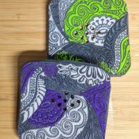 Seifenschale aus Fimo Ornament-Design lila oder grün Bild 1