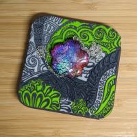Seifenschale aus Fimo Ornament-Design lila oder grün Bild 5