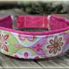romantisches Halsband mit Zugstopp für Hunde, Hundehalsband in rosa, grau, bunt, Martingale Bild 2