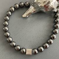 Traumhaft schöne handgefertigte Perlenkette,Perlencollier,Silbergraue Halskette mit Perlen,Brautschmuck, Hochzeitsschmuc Bild 2