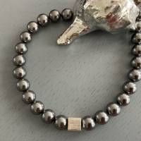 Traumhaft schöne handgefertigte Perlenkette,Perlencollier,Silbergraue Halskette mit Perlen,Brautschmuck, Hochzeitsschmuc Bild 9