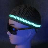 Männermütze extrakurz (ohrfrei) mit UV-aktivem Leuchtstreifen, Mütze aus Baumwolle mit Elasthan Bild 1