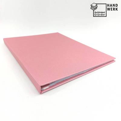 Mappe mit Klarsichthüllen A4, metallic rosa pastell, Trauredenmappe, Speisekarte