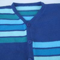 Jungenjacke Kinderjacke aus Baumwolle Größe 110 bis 116 in Blau mit Streifen Bild 3