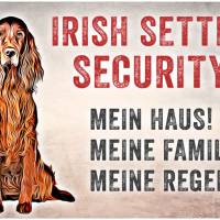 Hundeschild IRISH SETTER SECURITY, wetterbeständiges Warnschild Bild 1