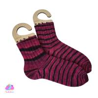 Handgestrickte Socken, Größe 40/41, Merinosocken, handgestrickt, handgefärbt, Farbe: Pink Fashion Bild 1