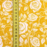 Sweat sonnengelb mit Rosen angeraut kuschlig warm 50 x 165 cm Bio-Baumwolle Stoffonkel Bild 2