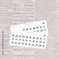 1 Bogen Planersticker Datum (002) für dein Bullet Journal, Filofax oder individuellen Kalender Bild 1