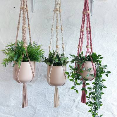 Macramee Blumenampel ,,Eva" Plant Hanger, Hängeampel für Zimmerpflanzen