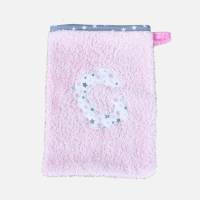 Waschhandschuh, Frottee rosa mit Buchstabe "Sterne" Bild 1