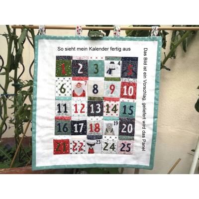 Adventskalender Merrymaking Gingiber Stoffpanel – DIY Patchwork Kalender zum Nähen von Moda